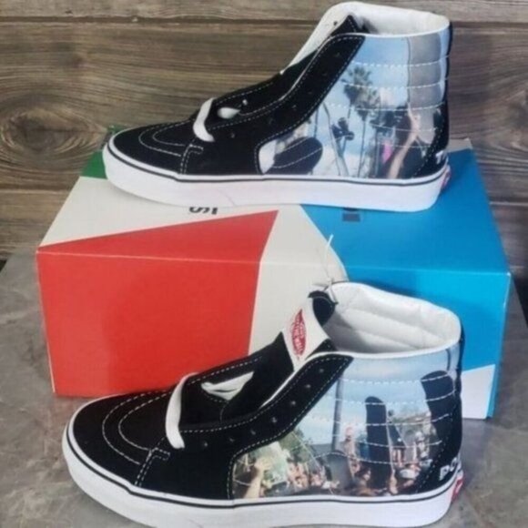 New Vans Sk8 Hi Moca Womens Sneakers Size 7 High Tops DEADSTOCK Artsy Streetwear - Picture 3 of 9